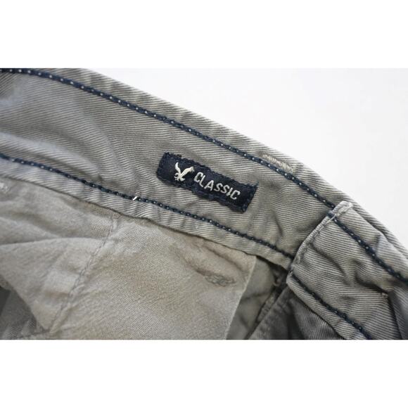 American Eagle Khaki Chino Shorts Rugged Classic Fit Prep 10" INS Mens Sz 30 - Picture 5 of 8